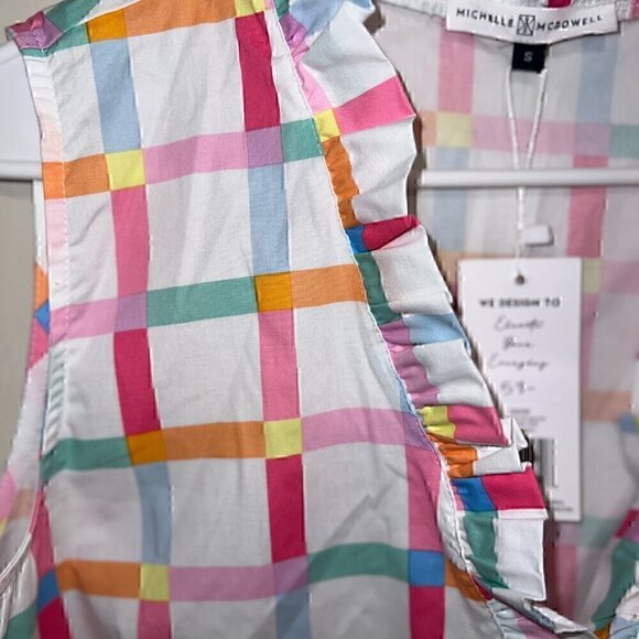 NEW W/ TAGS Michelle McDowell: Lennon Ruffle Blouse - Look Me Up Multi - Size S - Picture 3 of 8